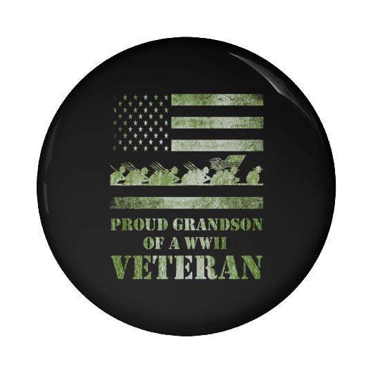 World War 2 Ii 80th Anniversary Proud Grandson Of Pin Buttons