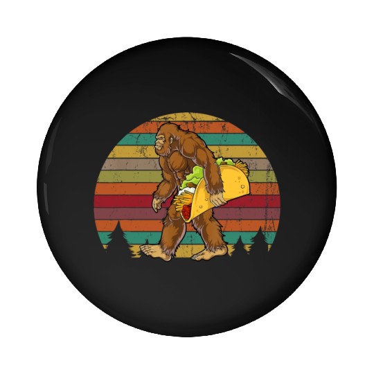 Bigfoot Taco Cool Black Gift Pin Buttons