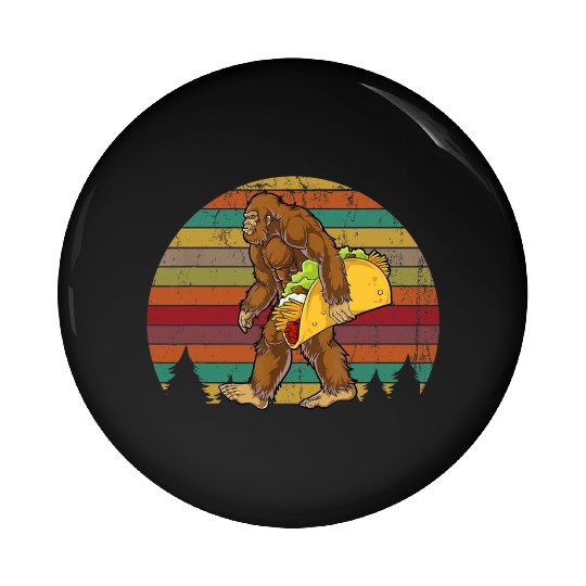 Bigfoot Taco Cool Black Gift Pin Buttons