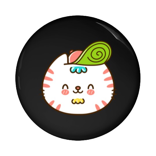 Kawaii Cat Head Smiling Pin Buttons