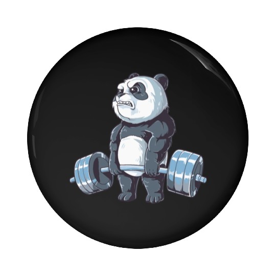 Panda Working Out Funny Panda Fitness panda gym Pin Buttons