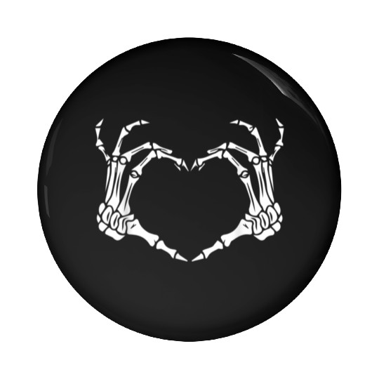Skeleton Hand Heart Sign Bones Costume Funny Pin Buttons