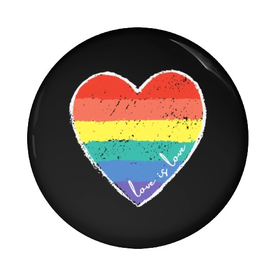 Love Is Love Rainbow Heart Pin Buttons