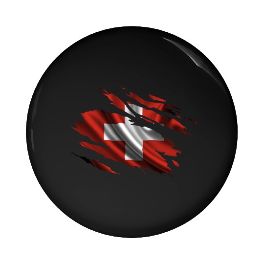 Switzerland Ripped Flag Pin Buttons