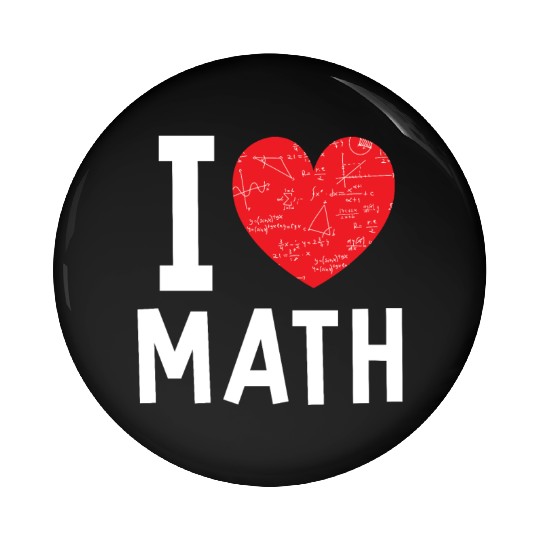 I Love Math Heart Math Pin Buttons