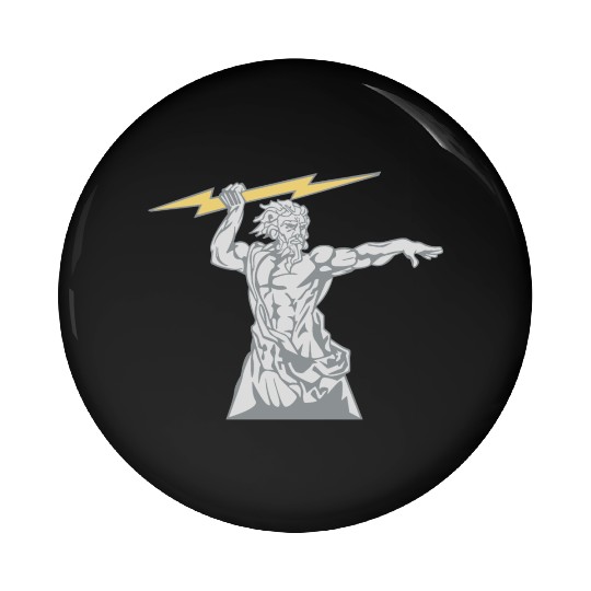 Greek mythology Zeus lightning bolt silhouette Pin Buttons