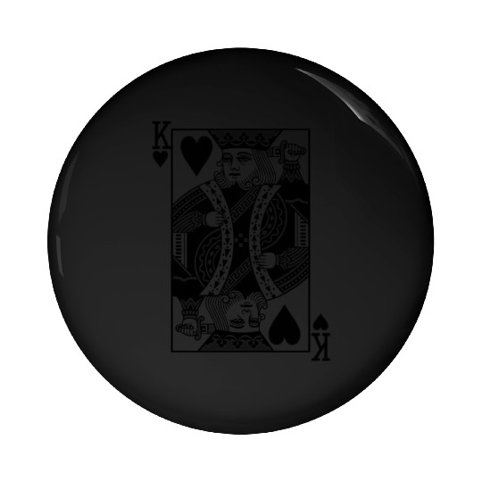 King of Hearts - Black Playing Card Pin Buttons