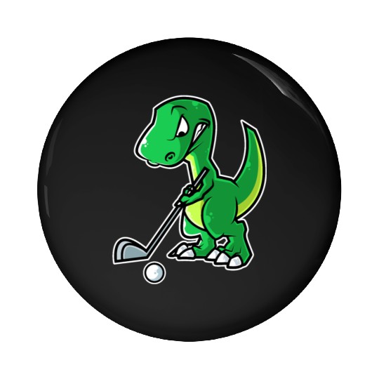 Tyrannosaurus Golf Player Golfer Golfing Funny Pin Buttons