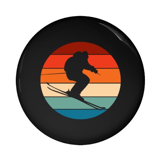 Skiing Skier Vintage Pin Buttons