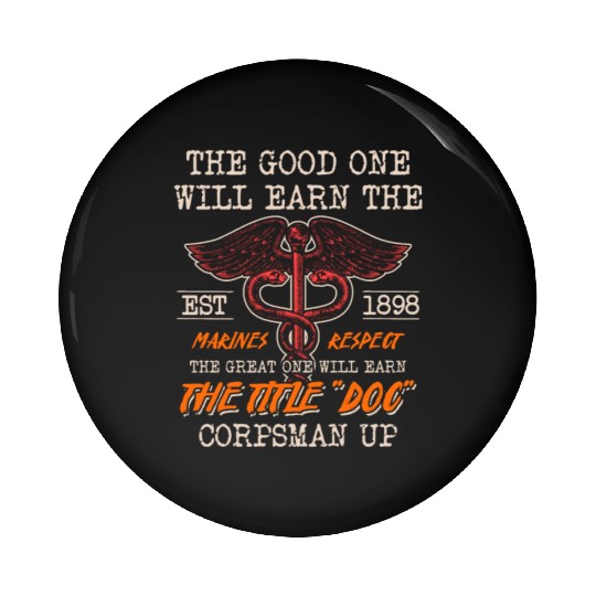 DOC Devil US Navy Corpsman Badass Army Veteran Pin Buttons