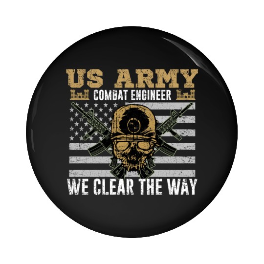 Vintage US Army Combat Engineer 12B Military Pride Pin Buttons