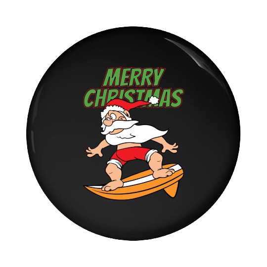 Merry Christmas Santa Claus Surfer Pin Buttons