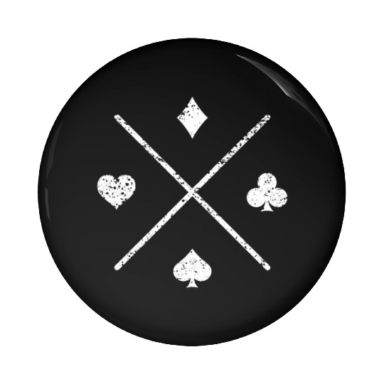 Poker Card Spades Cross Heart | Skat Pin Buttons