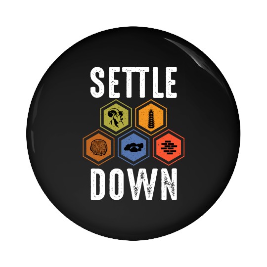 Settle Down Board Game Night Settle Trade Build Pin Buttons