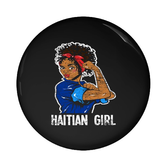 Haiti Girl Caribbean Pin Buttons