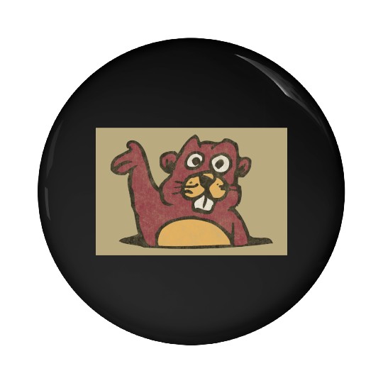 Gopher Vintage Style Distressed (Gold) Pin Buttons