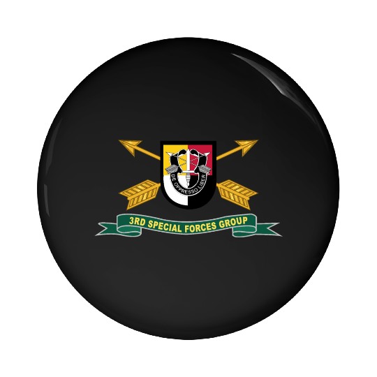 Army 3rd Special Forces Group Flash w Br Ribbon Pin Buttons