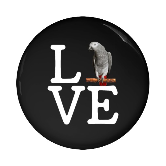 i love my grey parrot, african grey parrot Pin Buttons