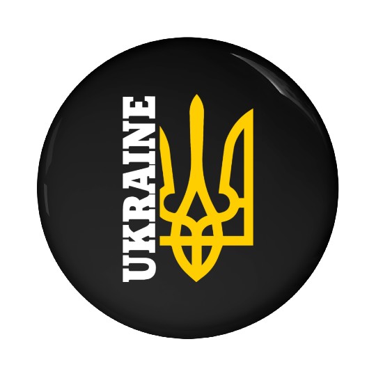 UA And Yellow Emblem of Ukraine Pin Buttons