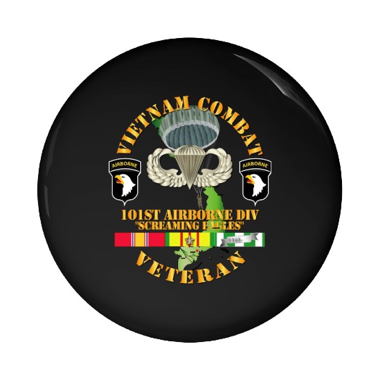 Army Vietnam Combat Veteran w 101st Airborne Div S Pin Buttons