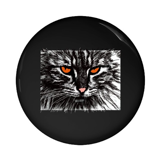 funny cat face Pin Buttons