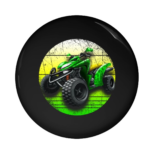 Vintage Retro ATV Quad Dirt Bike Four Wheeler Pin Buttons