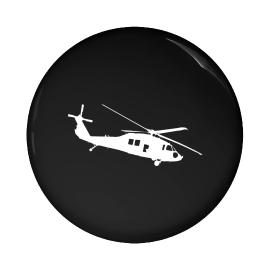 UH-60 Black Hawk Helicopter Silhouette Pin Buttons