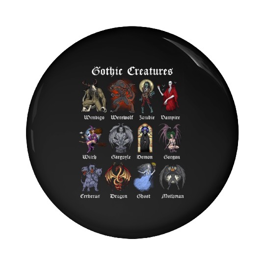 Cryptid Mythical Creatures Pin Buttons