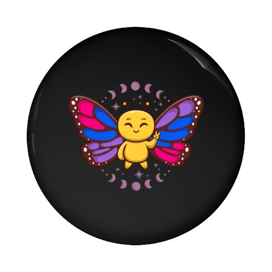Bisexual Flag Monarch Butterfly Insect Subtle Pin Buttons