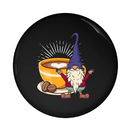 Coffee Gnome Heart Gardening Gnomes Pin Buttons