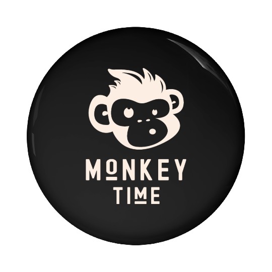 It's Monkey Time Cute Funny Monkey Face Pin Buttons