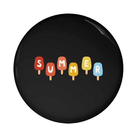Colorful ICE CREAM STICKS with SUMMER Word Pin Buttons