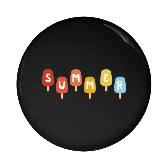 Colorful ICE CREAM STICKS with SUMMER Word Pin Buttons
