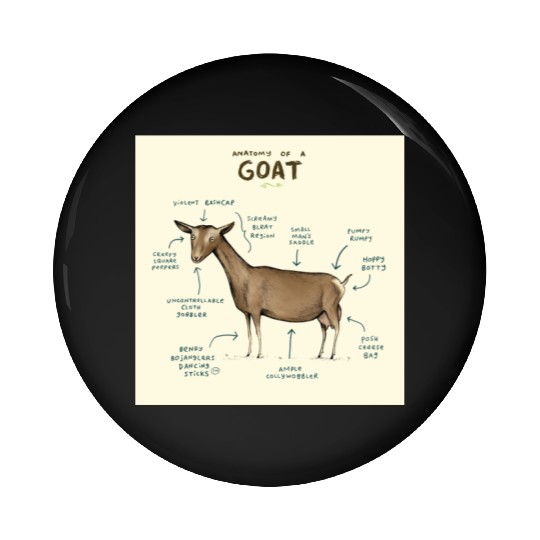 anatomy of a goat greeting card Pin Buttons