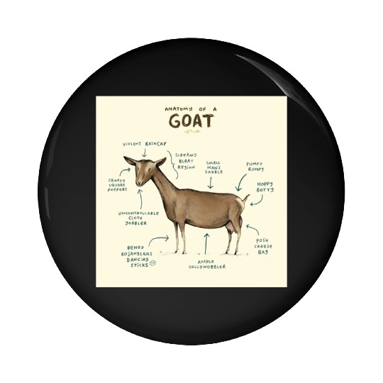 anatomy of a goat greeting card Pin Buttons