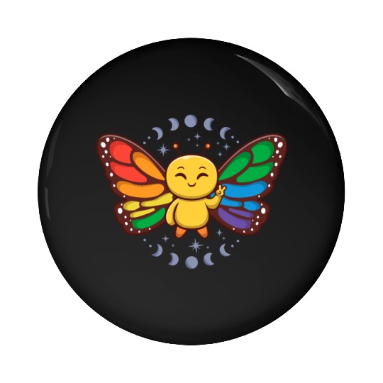 LGBTQ Rainbow Flag Monarch Butterfly Pride Month Pin Buttons