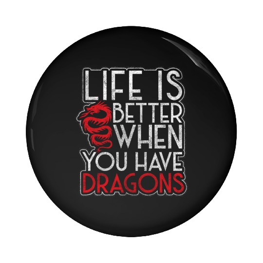 Fantasy Dragon Scales Monster Chinese Dragon Pin Buttons