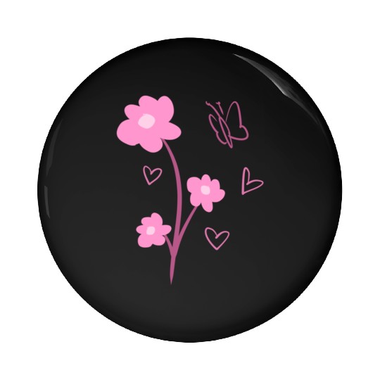 flowers symbol plants nature butterfly pink Pin Buttons