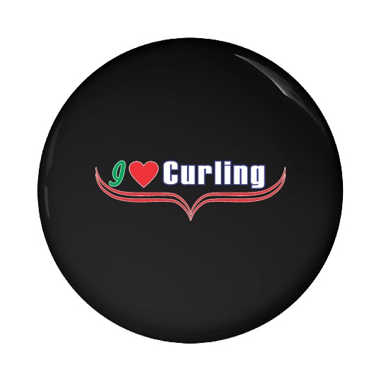 i love curling Pin Buttons