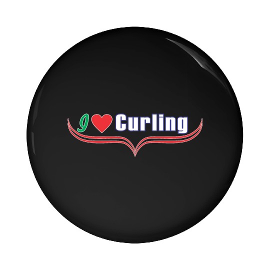 i love curling Pin Buttons