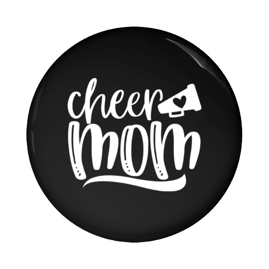 Womens Cheer Mom Pin Buttons Megaphone with Heart Accen