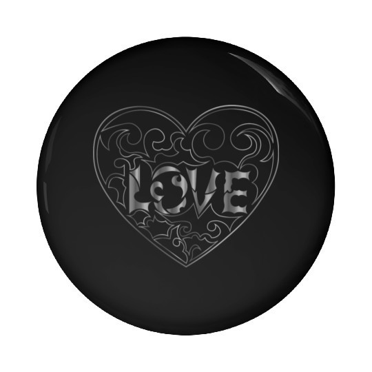 Artsy Love Silver logo in a heart Pin Buttons