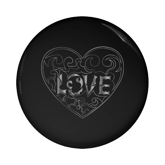 Artsy Love Silver logo in a heart Pin Buttons