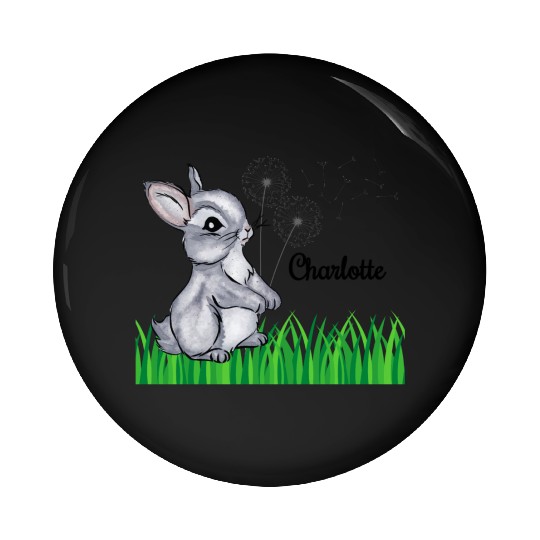 Bunny Name Gift Charlotte Pin Buttons