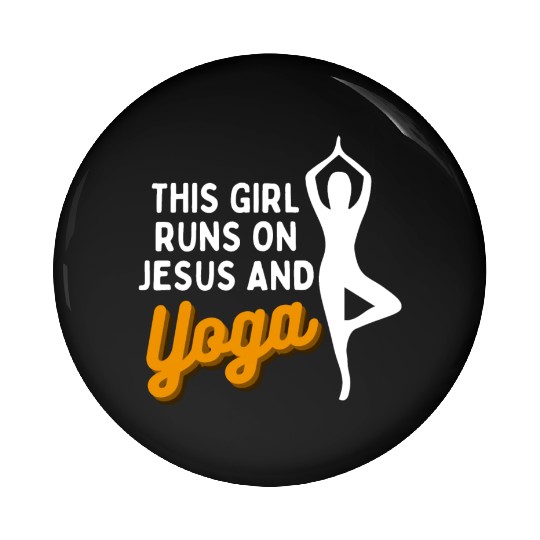 Runs On Jesus And Yoga Pin Buttons