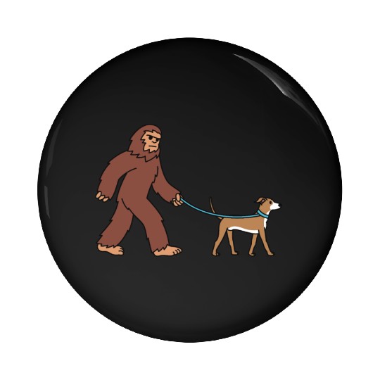 Bigfoot Sasquatch Walking Greyhound Pin Buttons
