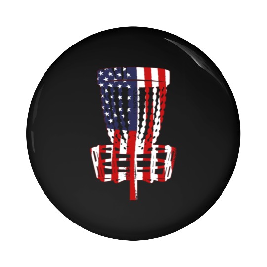 US Flag Disc Golf Basket 4th of July Disc Golfer Pin Buttons