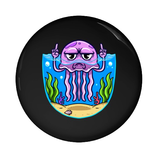 Jelly Fish Middle Finger Jellyfish Pin Buttons
