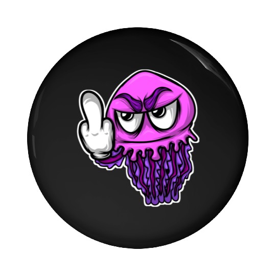 Jelly Fish Middle Finger Jellyfish Pin Buttons