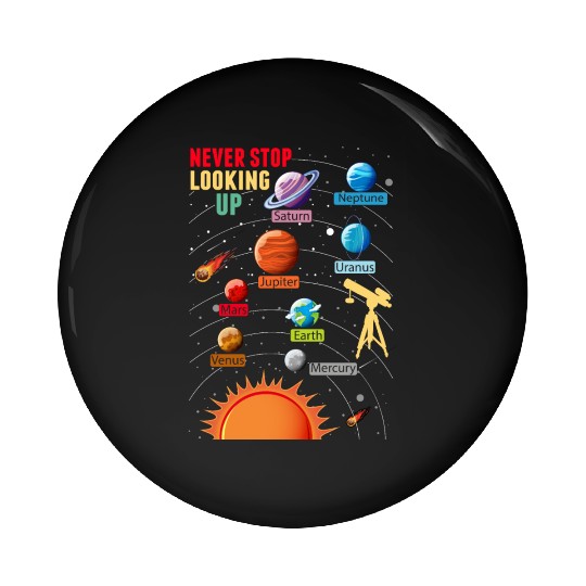 Telescope Solar System Planets Astronomy Lover Pin Buttons